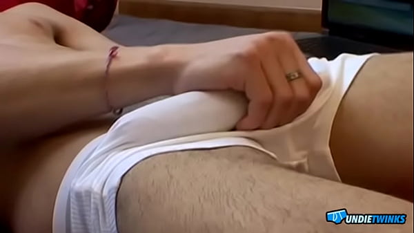 Solo Cock Tease In White Boxerbriefs