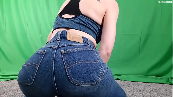 Sage Eldritch Cumming in & Wetting Lee Denim Jeans #2