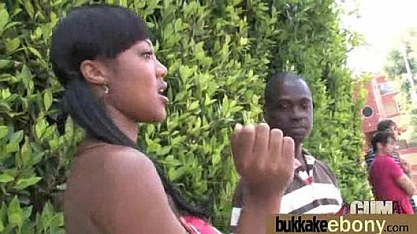 Ebony girl gang banged and covered in cum 5