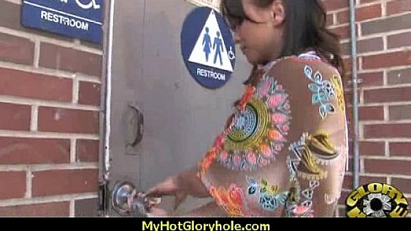 Horny ebony suck the juice from big white gloryhole 29