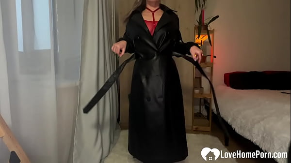 Solo Milf in boots masturbates with anal plug