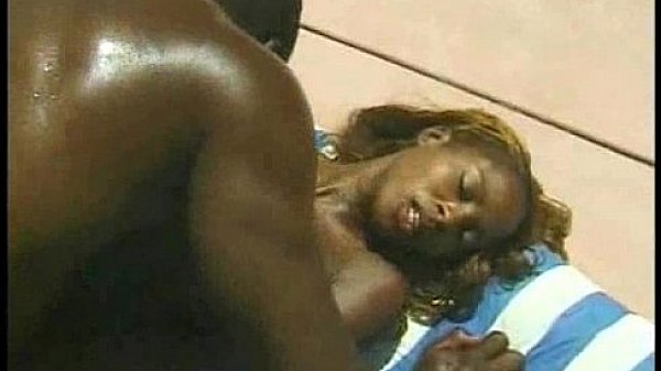 Hot ebony chick nailed in pool