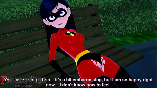 Violet of the incredibles having sex in the park pov and normal whit his super hero swit disn ey animation 