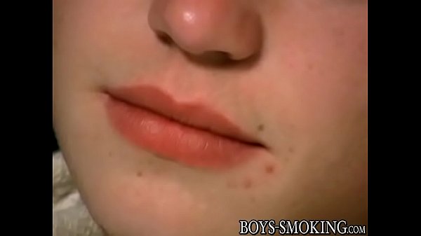 Young man smokes while jerking off solo  