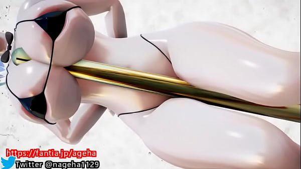 Hold the stick between the huge breasts and the thighs