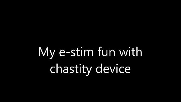 My estim fun in chastity  