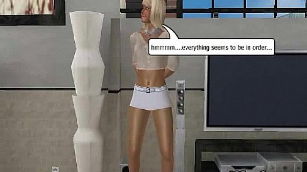 These two sexy blonde 3D big tit babes share a cock