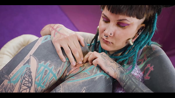 FFM TATTOO threesome with two alternative TEENS