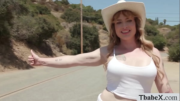 I pick this super hot and sexy TS hitchhiker on the road.She starts giving me handjobs while im driving