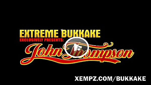 Latin girl with big tits makes a bukkake and swallow cum of several men