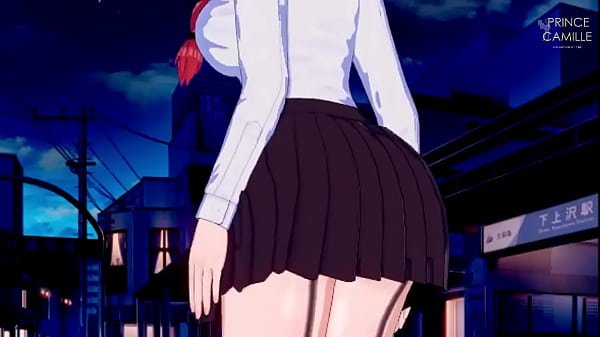 Makima strips naked while her breasts bounce