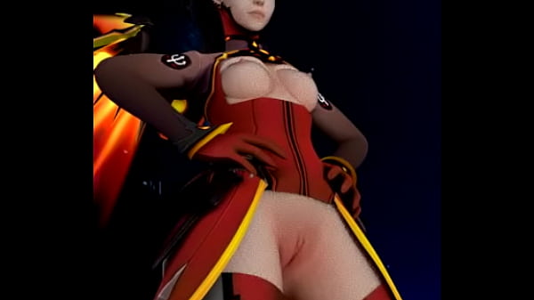 Overwatch's Mercy does a little dance and then sits on a dildo 3D Animated