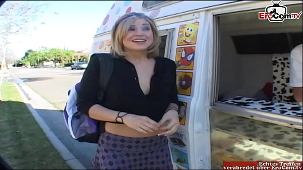 Skinny girl with small boobs picked up at the street for sex in a car  