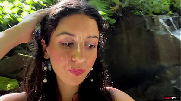 Crazy CUMWALK on Public Waterfall  