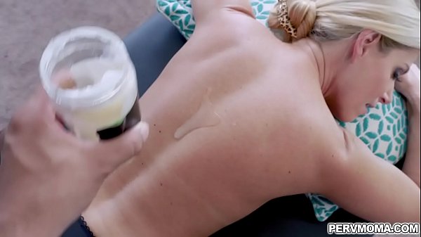 Blonde milf getting a hot massage from her stepson making her horny! 