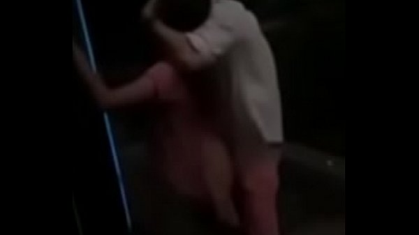 Asian woman fucked on building by white guy, he cums inside