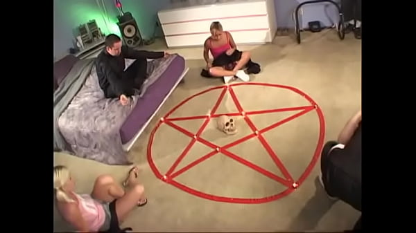 The servants of Satan fuck the blonde slut in the ass and she takes the sperm on her face