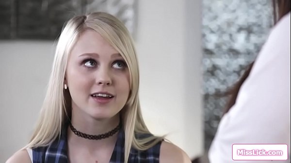 Busty dominant milf executive sees her new small tits teen model strip naked for her.Time to test her.She rims s her with her tits and facesits