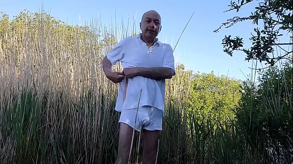 Naked walk and wank, clothes destroyed so there's no way back!