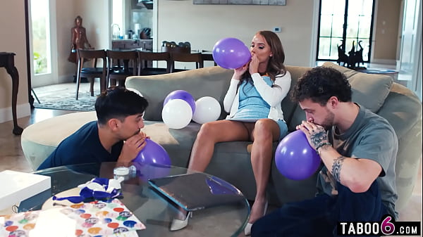 Step mom had no panties on and stepson and his buddy noticed this so they tried something 