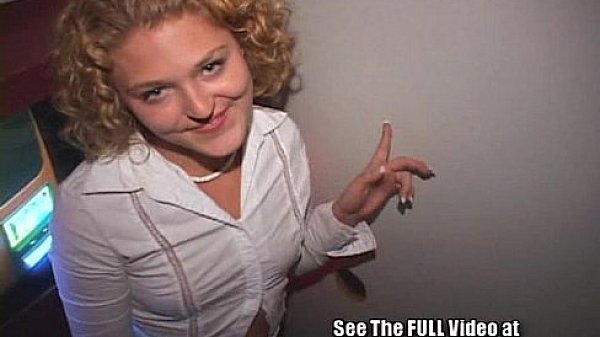 Short Blonde Spinner Sucking Stranger's Cocks