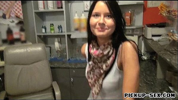 Skanky big tits receptionist Nadine pounded for cash