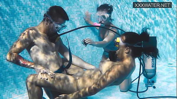 Hardcore swimming pool fucking big dick with Polina