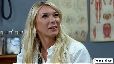 My slut TS doctor is so horny and she wants my cock so bad.After that,she starts sucking my hard big cock  