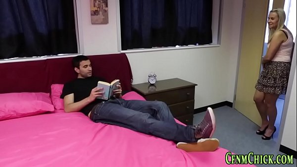 Clothed babe facialized