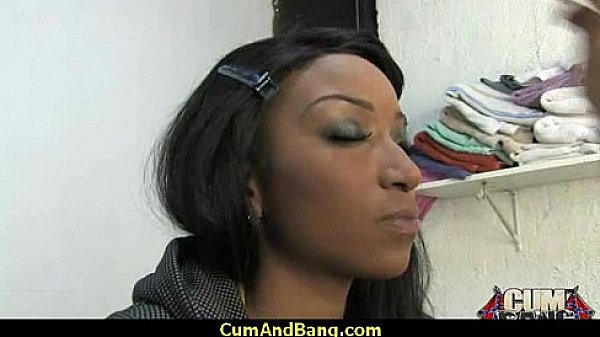 Black ho sucks on white dicks in a group blowjob 27