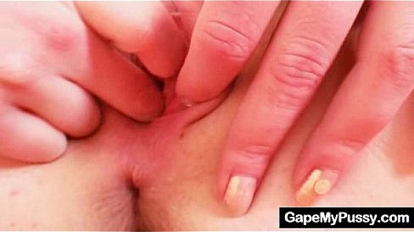 Blonde whore Rose pussy gaping and fingering