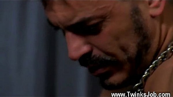 Nude men Giovanni is late for dinner with his hunky muscle daddy 