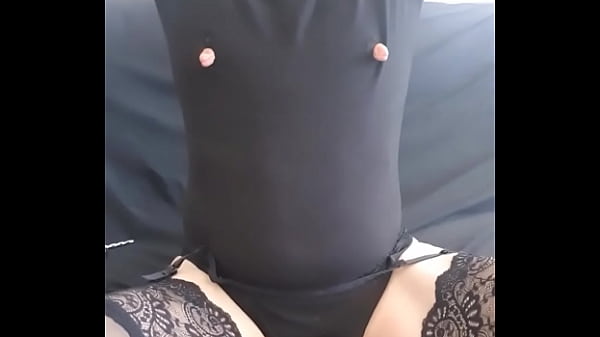 Extreme kinky crossdresser with big nipples remote electro  