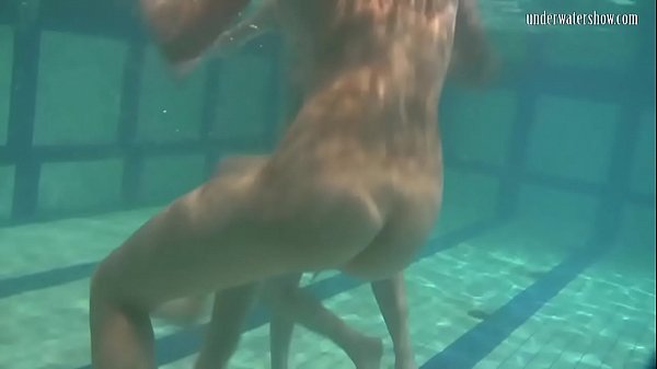 Hottest babes of all times undressing each other in the swimming pool 