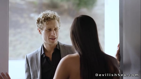 Gianna Dior lures her hesitant boyfriend Michael Vegas with fake contact lens troublethen makes him lick and finger her hairy pussy before fucks him