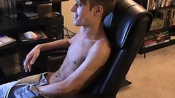 Gay guys Jared is nervous about his first time stroking off on camera. 