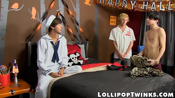 Three twinks fuck after sloppy blowjobs