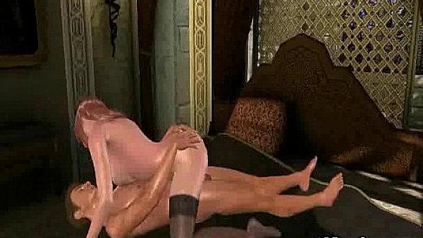 A sexy big tit brunette 3D babe is having her tight hole pounded