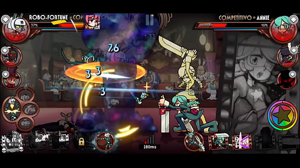 Jugando skullgirls (pierdo en el peor momento:'v)