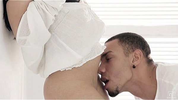 A sultry striptease showing off her small tits kicks off a hot fuck fest between brunette babe Kristall Rush and her man