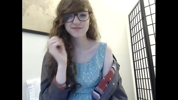 Redhead girl fingering her little pussy  