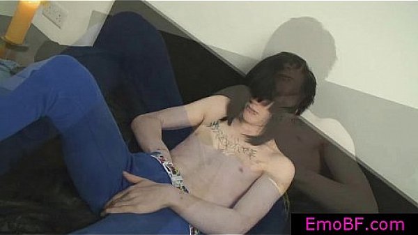 Pierced and tattooed homo emo jerking gays  