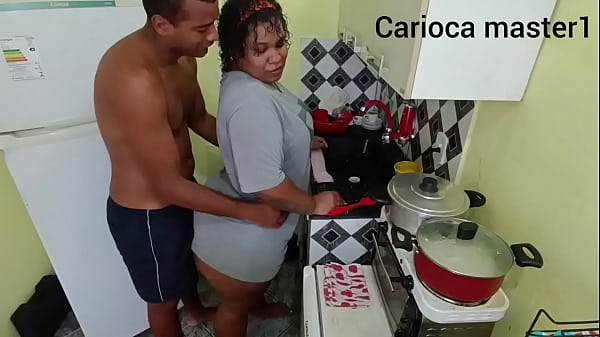 Husband arrives for lunch and fucks wife while she cooks