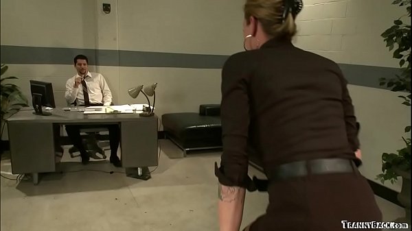 Big tits blonde shemale Morgan Bailey seduces her co worker S Jack in an office and then they suck each other before she anal fucks him 