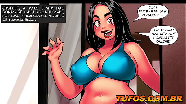 Uma modelo bunduda e viciada em sexo! Giselle &eacute; uma ninfoman&iacute;aca e vai fuder com seu personal trainer!