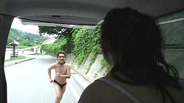 Slave run on his feet, trying to reach the mistress' van