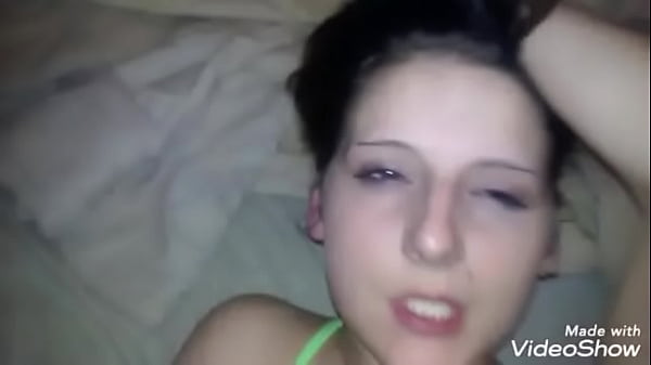 Sexy young brunette hottie takes hard assfucking