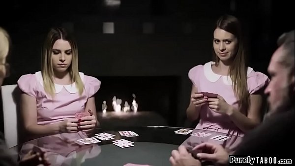 Delinquent teen finds out her roommate is fucked by her foster grandpa.She makes up a plan to get him to come early so their noise will up granny and expose him.They suck his cock and he fucks them.Then granny comes in to save them.Or is she?  