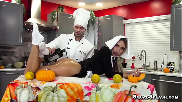 Teen blonde babe with small tits Khloe Kapri shows amazing oral deepthroat blowjob with cumshot while she gets anal fucking from big cock Nicky Rebel  