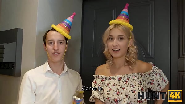 HUNT4K. Bimbo blonde has hot sex with stranger while her man watches this